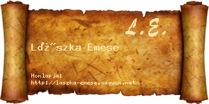 Lászka Emese névjegykártya
